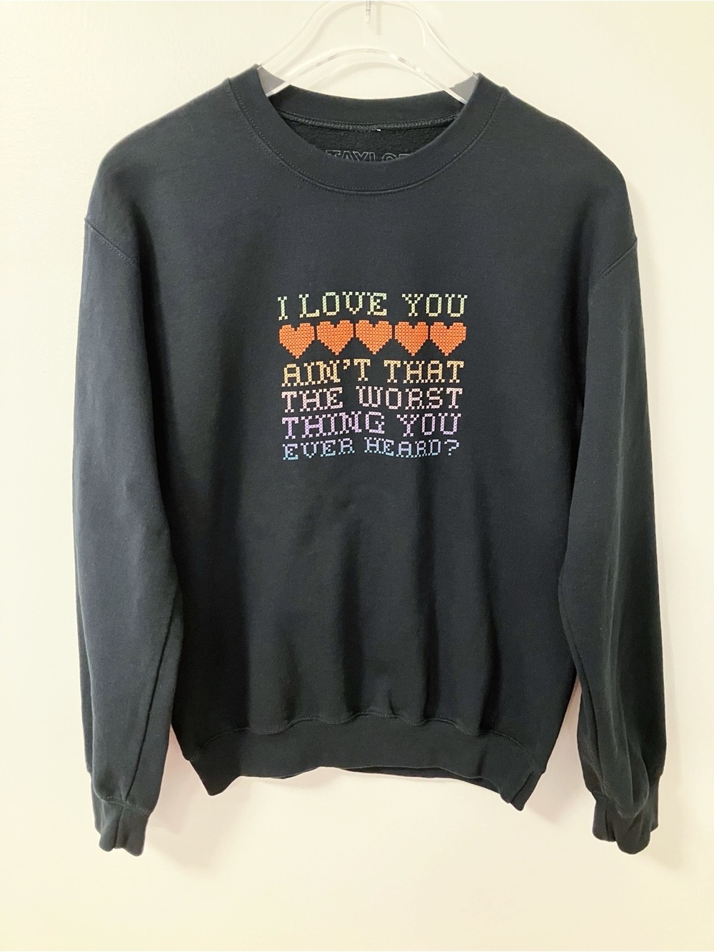 Taylor Swift | Black Cruel Summer I Love You Crew Sweatshirt S Band Chic Rare